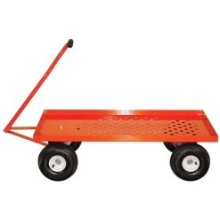 Leonard Pull-Style 4-Wheeled Nursery Cart With 2-Foot X 4-Foot Deck And Pneumatic Tires -Garden Outdoor 2448wg 2