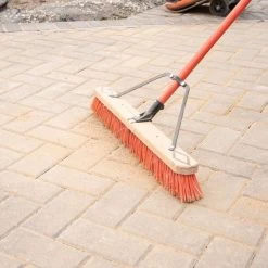 Leonard Dual-Bristle Push Broom, 30-Inch Wide Block With Steel Handle -Garden Outdoor 2630 6