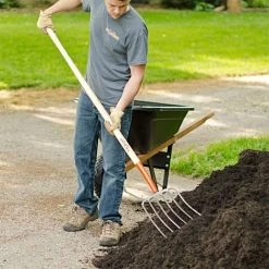 Leonard 6-Tine Forged Steel Manure Fork With 54-Inch Straight Handle -Garden Outdoor amf6 4