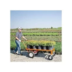 Leonard Push Style 4 Wheel Nursery Cart With 2 Foot X 5 Foot Deck And Flat Free Tires -Garden Outdoor f2460fw 2