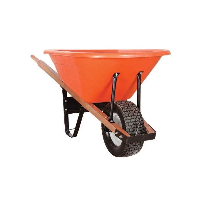 Leonard 6-Cubic-Foot Capacity Poly Tray Wheelbarrow With Flat-Free Tire