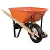 Leonard 6-Cubic-Foot Capacity Steel Tray Wheelbarrow With Narrow, Diamond Tread Tire