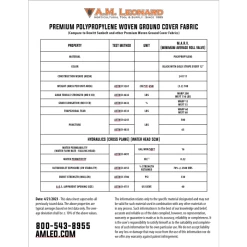 3.2oz Premium Woven Ground Cover 300ft Rolls -Garden Outdoor gc33 spec sheet