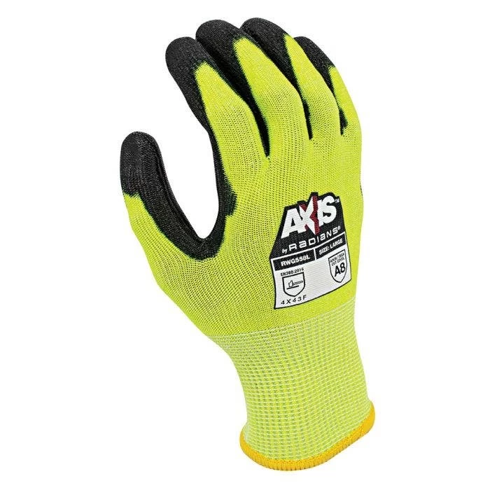 Axis A8 Cut Resistant Gloves Hi-Vis Yellow LG 3 Axis A8 Cut Resistant Gloves Hi-Vis Yellow LG - Image 3