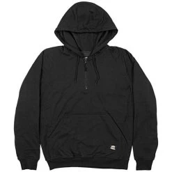 BERNE Mastic Thermal-Lined Hooded Quarter-Zip, Black, Extra-Large Tall