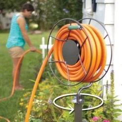 Full Rotation Free-Standing Hose Swivel Reel, Anti-Rust Steel -Garden Outdoor sr360 3