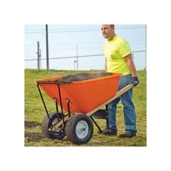 Leonard 2 Wheeled 10 Cubic Foot Capacity Poly Tray Wheelbarrows -Garden Outdoor vp wb10 3