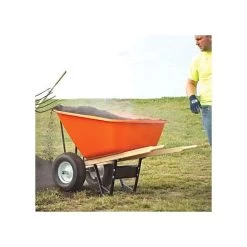 Leonard 2 Wheeled 10 Cubic Foot Capacity Poly Tray Wheelbarrows -Garden Outdoor vp wb10 4