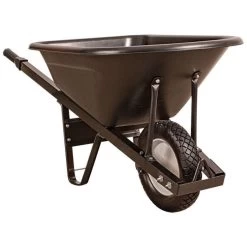 Leonard 6 Cubic Foot Poly Tray Wheelbarrows With Steel Handles -Garden Outdoor vp wbs 3
