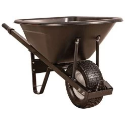 Leonard 6 Cubic Foot Poly Tray Wheelbarrows With Steel Handles -Garden Outdoor vp wbs 5