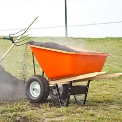 Leonard 2-Wheeled, 10-Cubic-Foot Capacity Poly Tray Wheelbarrow With Pneumatic Tires -Garden Outdoor wb10 4 1